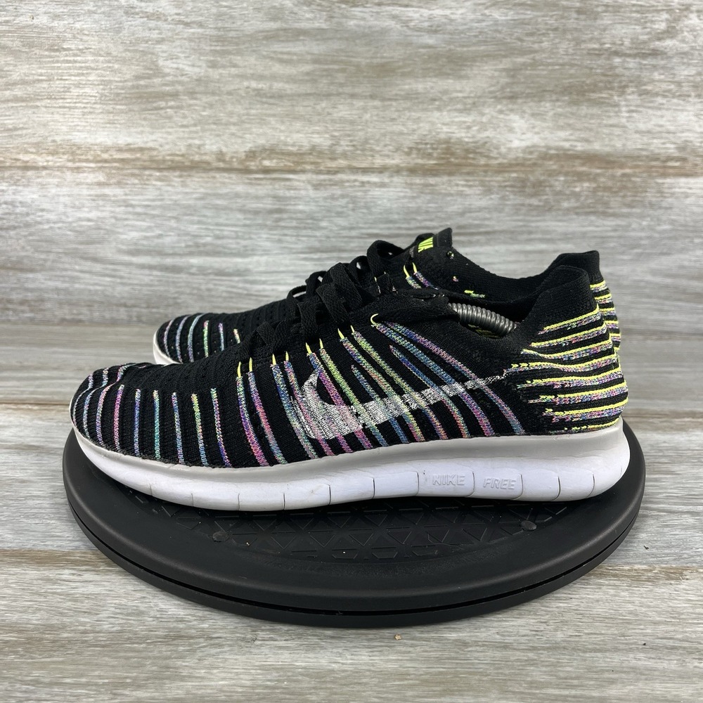 Nike Women's Free Run Flyknit 831070-003 Multicolor Athletic Sneakers Size 8